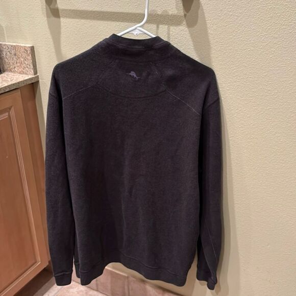 Tommy Bahama Men's dark grey half zip shirt - Picture 6 of 10